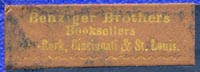 Benziger Bros., New York, Cincinnati & St Louis (32mm x 11mm, ca.1870s?). Courtesy of R. Behra.