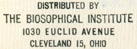 The Biosophical Insitute, Cleveland, Ohio (44mm x 16mm, ca.1948). Courtesy of R. Behra.. Courtesy of R. Behra.
