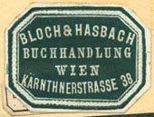Bloch & Hasbach, Buchhandlung, Vienna, Austria (28mm x 21mm). Courtesy of R. Behra.
