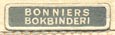 Bonniers Bokbinderi, Stockholm, Sweden (18mm x 4mm, ca.1931)