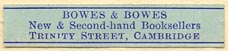 Bowes & Bowes, New & Second-hand Booksellers, Cambridge, England