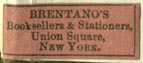 Brentano's Booksellers & Stationers, New York, NY (23mm x 9mm)