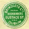 Brindleys Ltd, Bookbinders, Dublin, Ireland 
(16mm dia., ca.1937)