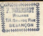 P. Burkhardt, Relieur [binder], Besanon, France (21mm x 16mm)