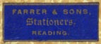 Farrer & Sons, Stationers, Reading, England (23mm x 9mm)