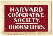 Harvard Coöperative Society, Booksellers, Cambridge, Massachusetts (29mm x 19mm)