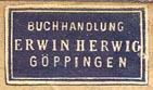 Erwin Herwig, Buchhandlung, Göppingen, Germany (22mm x 12mm)