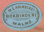 Fr.E.Holmberg, Bokbinderi, Malm�, Sweden