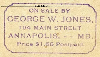 George W. Jones, Annapolis, Maryland (52mm x 29mm, ca.1909)