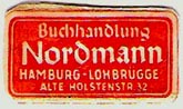 Buchhandlung Nordmann, Hamburg, Germany (27mm x 15mm, ca.1940)