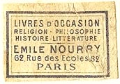 Emile Nourry, Livres d'Occasion, Paris, France (28mm x 19mm)