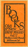 Unity Pegues, Books Old & New, Hollywood, California (19mm x 33mm)
