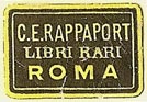 C.E. Rappaport, Libri Rari, Rome, Italy (21mm x 14mm)