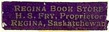 Regina Book Store, H.S. Fry, Regina, Saskatchewan, Canada (25mm x 7mm)