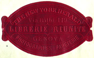 Librerie Riunite, Genova [Italy] (63mm x 38mm, ca.1900-1924)