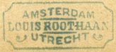 Louis Roothaan, Amsterdam & Utrecht, Netherlands (inkstamp,  26mm x 11mm, ca.1880s?). Courtesy of R. Behra.