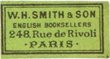 W.H. Smith & Son, Paris, France (approx 26mm x 14mm)
