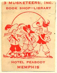 3 Musketeers, Bookshop -- Library, Memphis, Tennessee (40mm x 30mm)