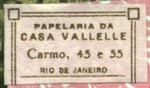 Papelaria da Casa Vallelle, Rio de Janeiro (24mm x 13mm)