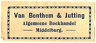 Van Benthem & Jutting, Algemeene Boekhandel, Middelburg, Netherlands (50mm x 22mm)