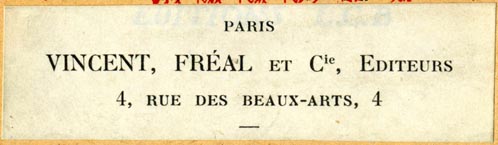 Vincent, Fral et Cie., Editeurs, Paris, France (82mm x 24mm, after 1946)