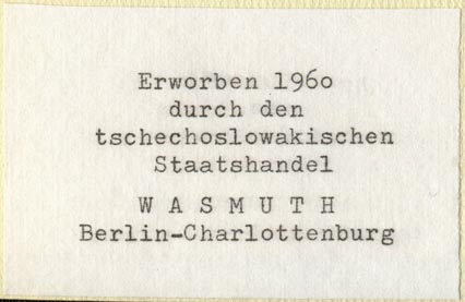 Wasmuth Antiquriat, Charlottenburg [Berlin], Germany (70mm x 46mm). Courtesy of Robert Behra.