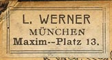 L. Werner, Munich, Germany (26mm x 14mm, ca.1907)
