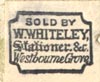 W. Whiteley, Stationer, Westbourne Grove [London, England] (14mm x 12mm, ca.1888?). Courtesy of Robert Behra.