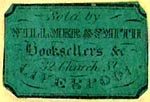 Willmer & Smith, Booksellers &c., Liverpool, England (23mm x 15mm, ca.1852). Courtesy of Nicholas Forster.