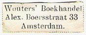 Wouters Boekhandel, Amsterdam, Netherlands (approx 28mm x 11mm, ca.1898)